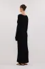 ALI BLACK SLEEVED KNIT MIDI DRESS sold by Dissh