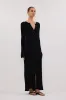 ALI BLACK SLEEVED KNIT MIDI DRESS sold by Dissh