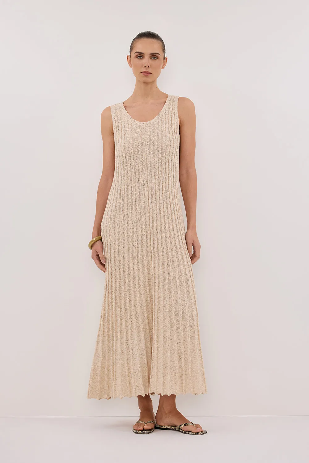 LEN NATURAL KNIT MAXI DRESS sold by Dissh