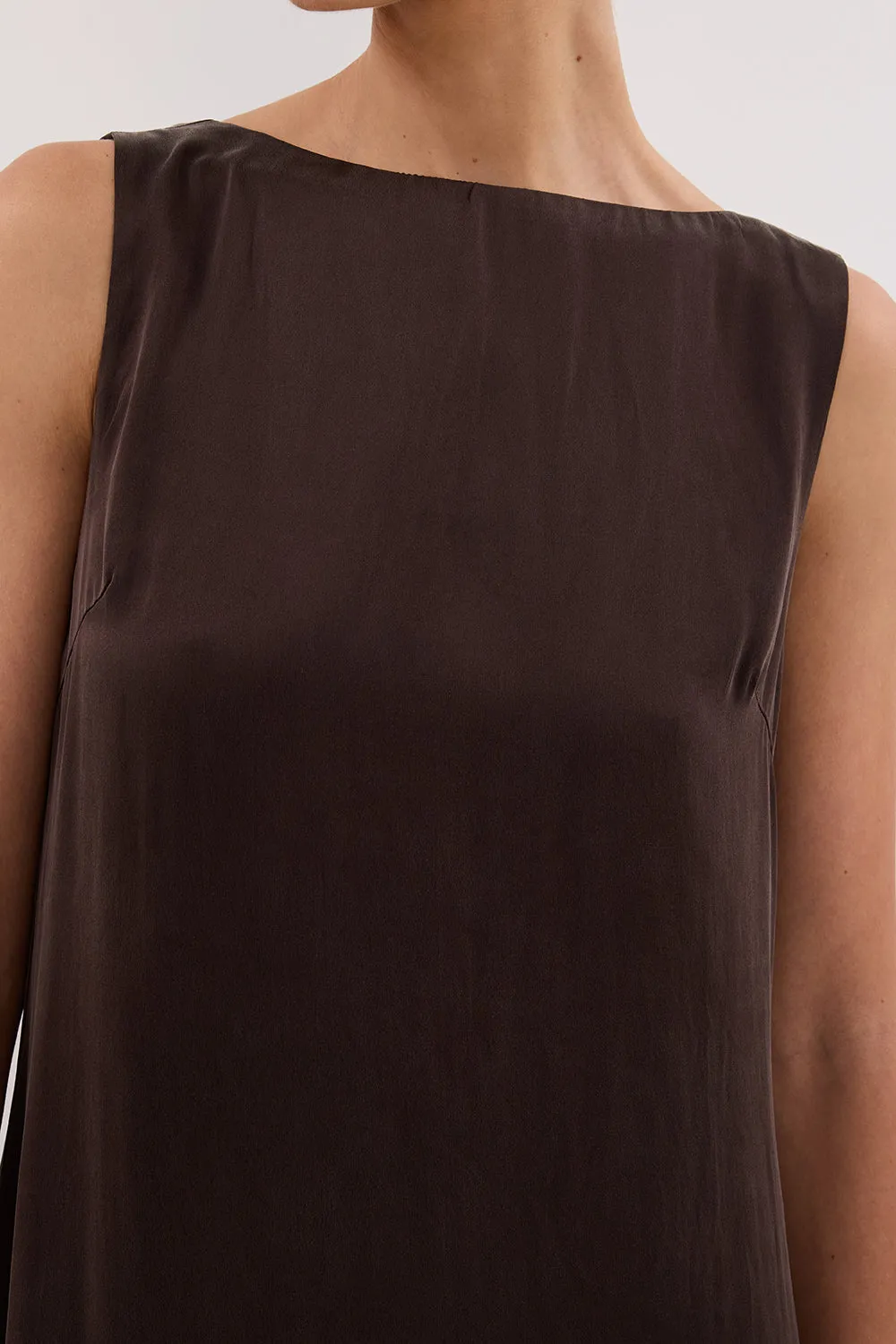 LAYLA BITTER CHOC SILK MIDI DRESS sold by Dissh product image thumbnail 5