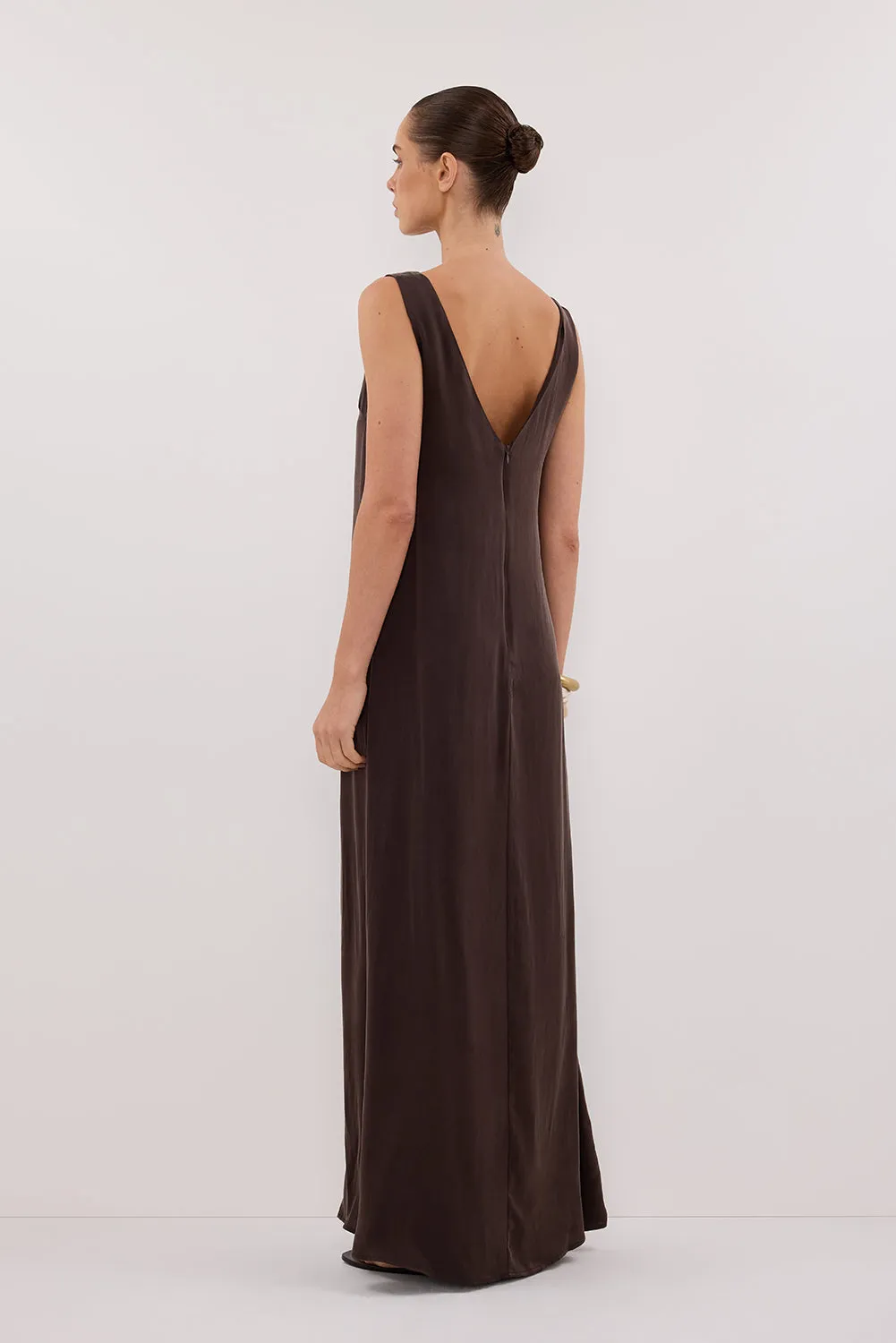 LAYLA BITTER CHOC SILK MIDI DRESS sold by Dissh product image thumbnail 4