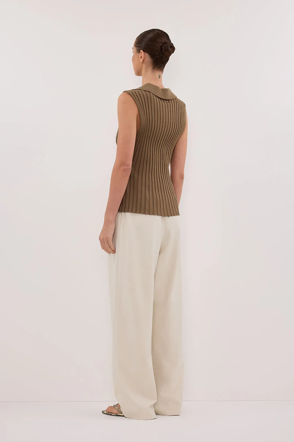 HAL OLIVE SLEEVELESS KNIT TOP sold by Dissh product image thumbnail 4