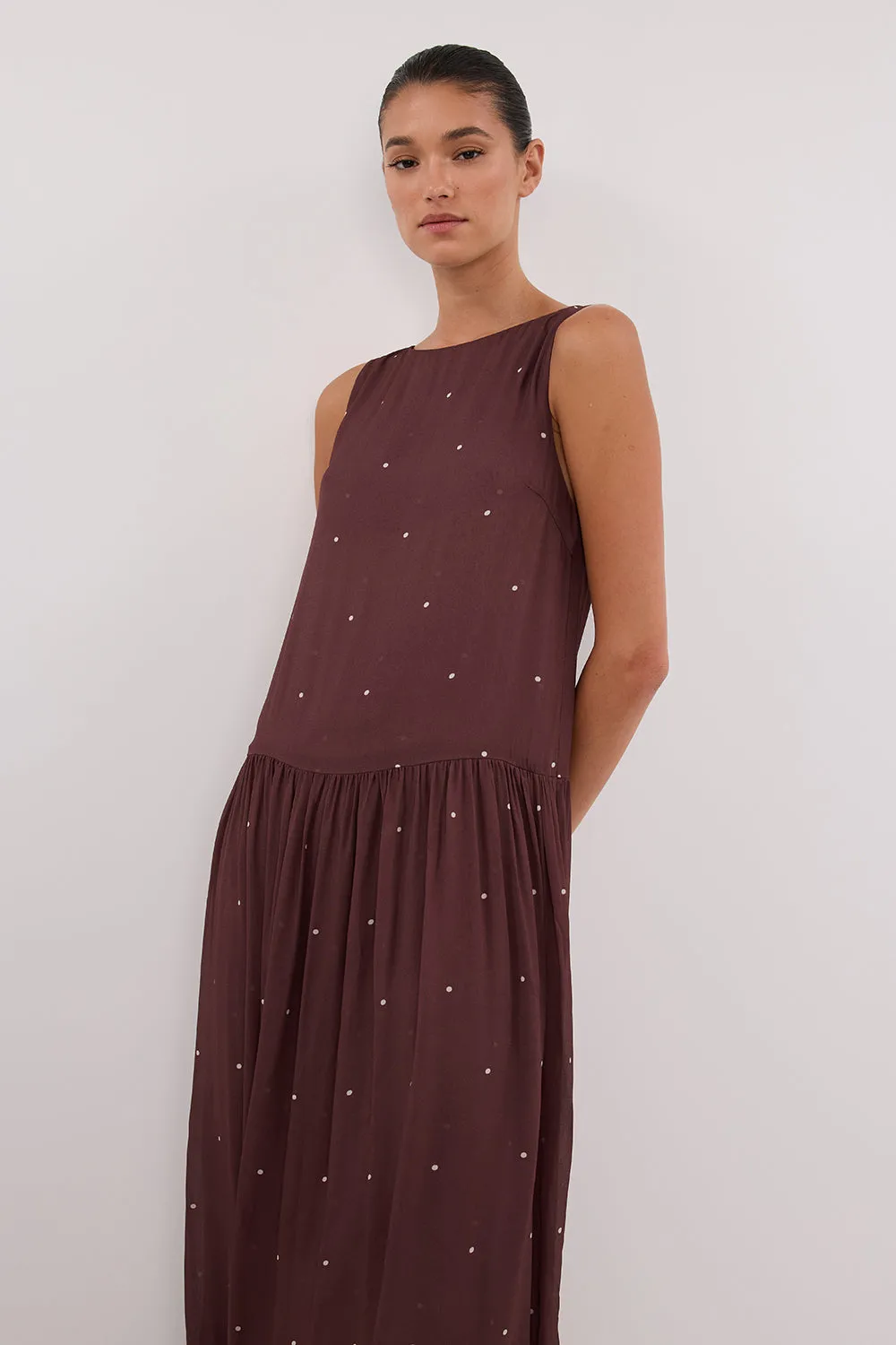 MELROSE WALNUT MIDI DRESS sold by Dissh product image thumbnail 2