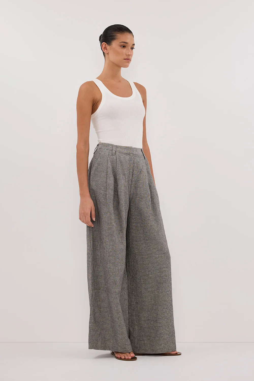 ELIAS CHARCOAL LINEN BLEND PANT sold by Dissh product image thumbnail 3