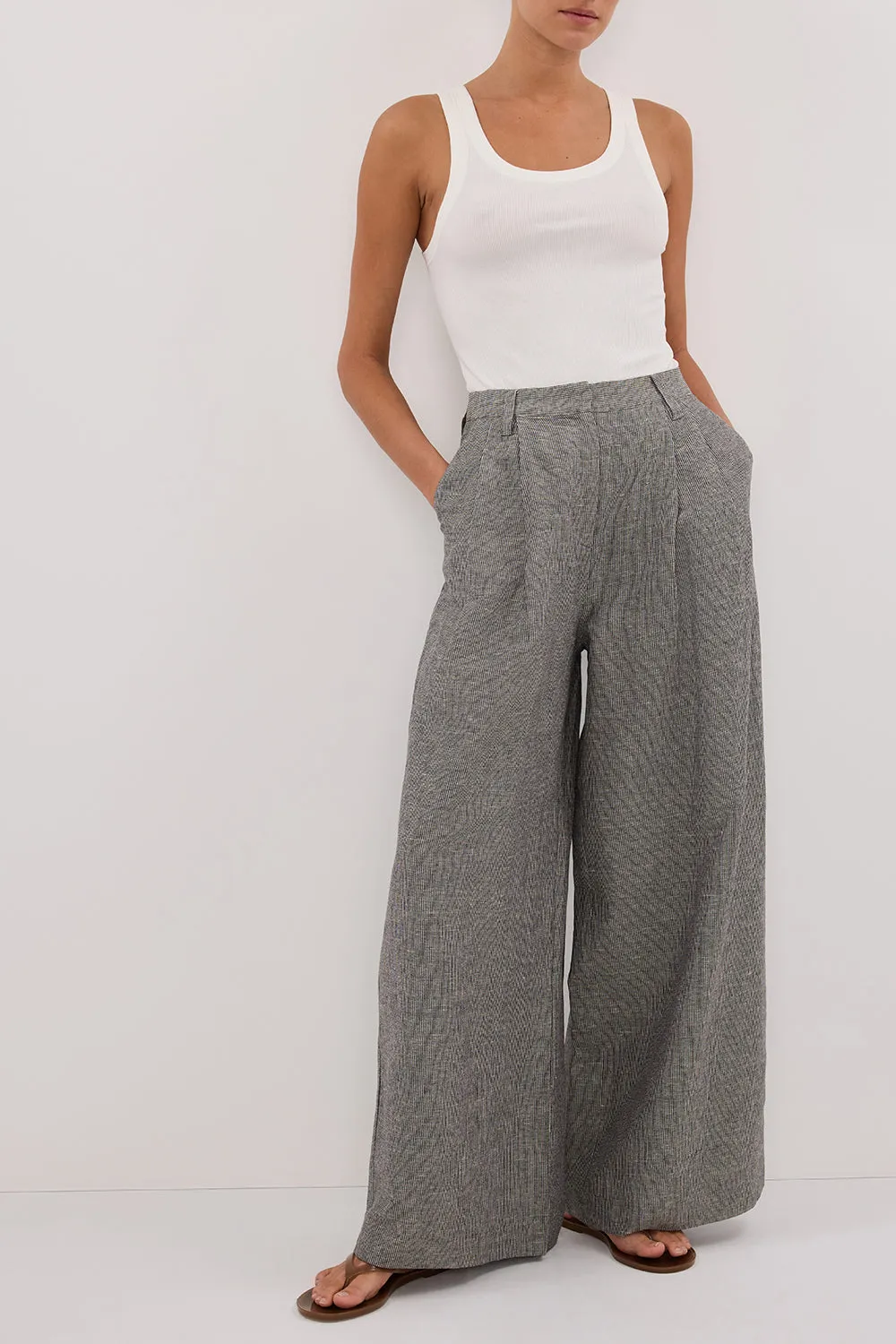 ELIAS CHARCOAL LINEN BLEND PANT sold by Dissh product image thumbnail 2