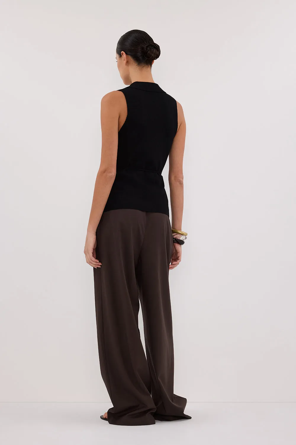 PAULA BLACK WRAP KNIT TOP sold by Dissh product image thumbnail 4