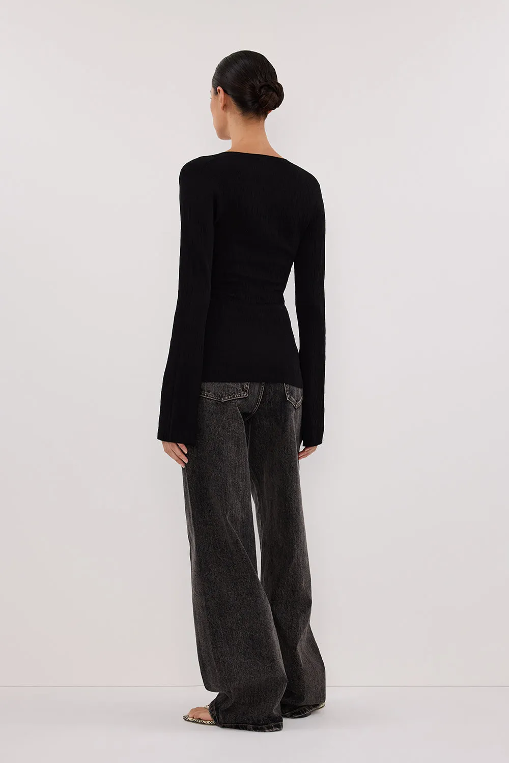 ALIAS BLACK LONG SLEEVE KNIT TOP sold by Dissh product image thumbnail 4