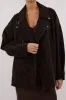 OAKLAND CHOC OVERSIZED FAUX SUEDE JACKET sold by Dissh