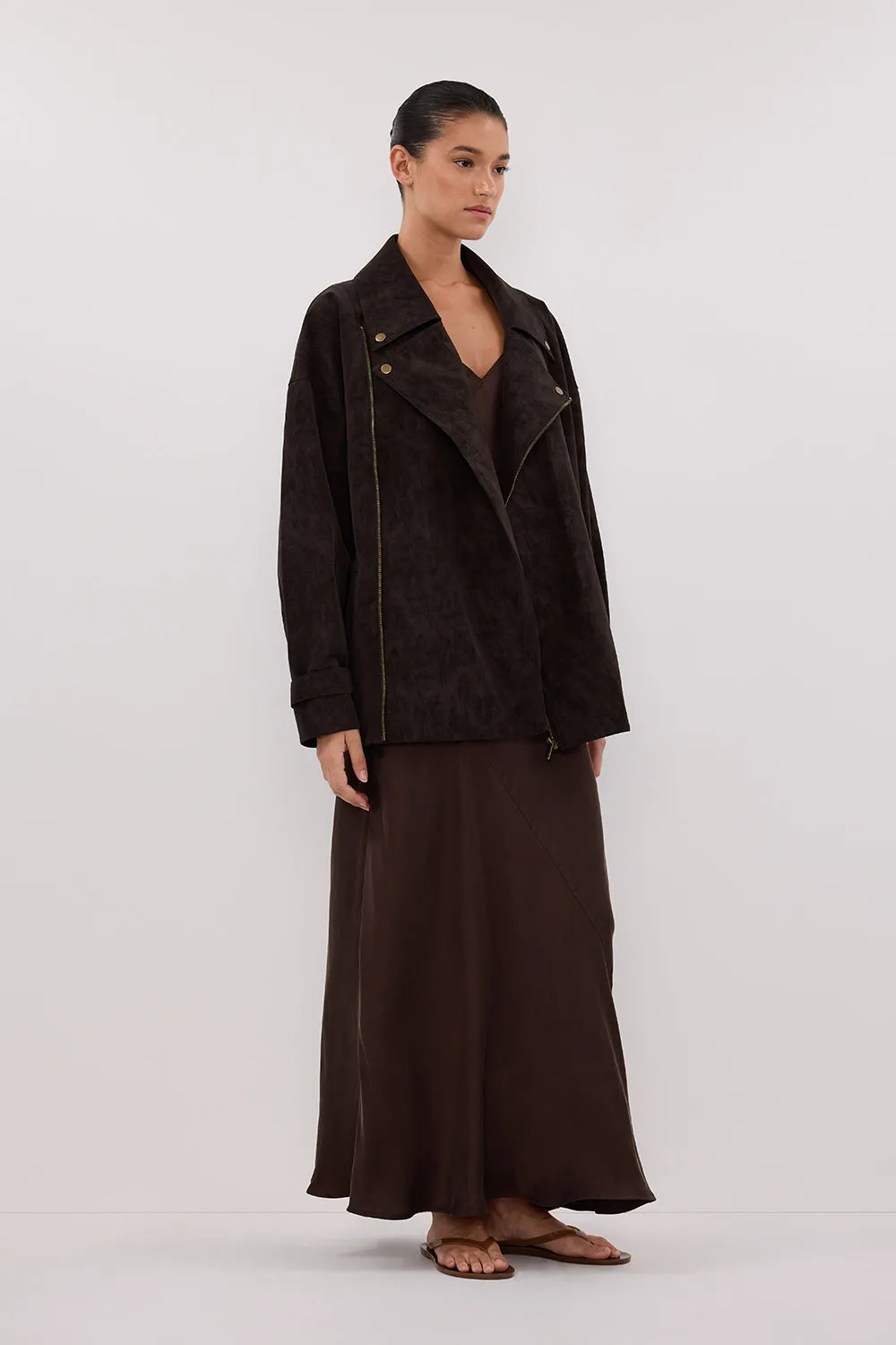 OAKLAND CHOC OVERSIZED FAUX SUEDE JACKET sold by Dissh product image thumbnail 3