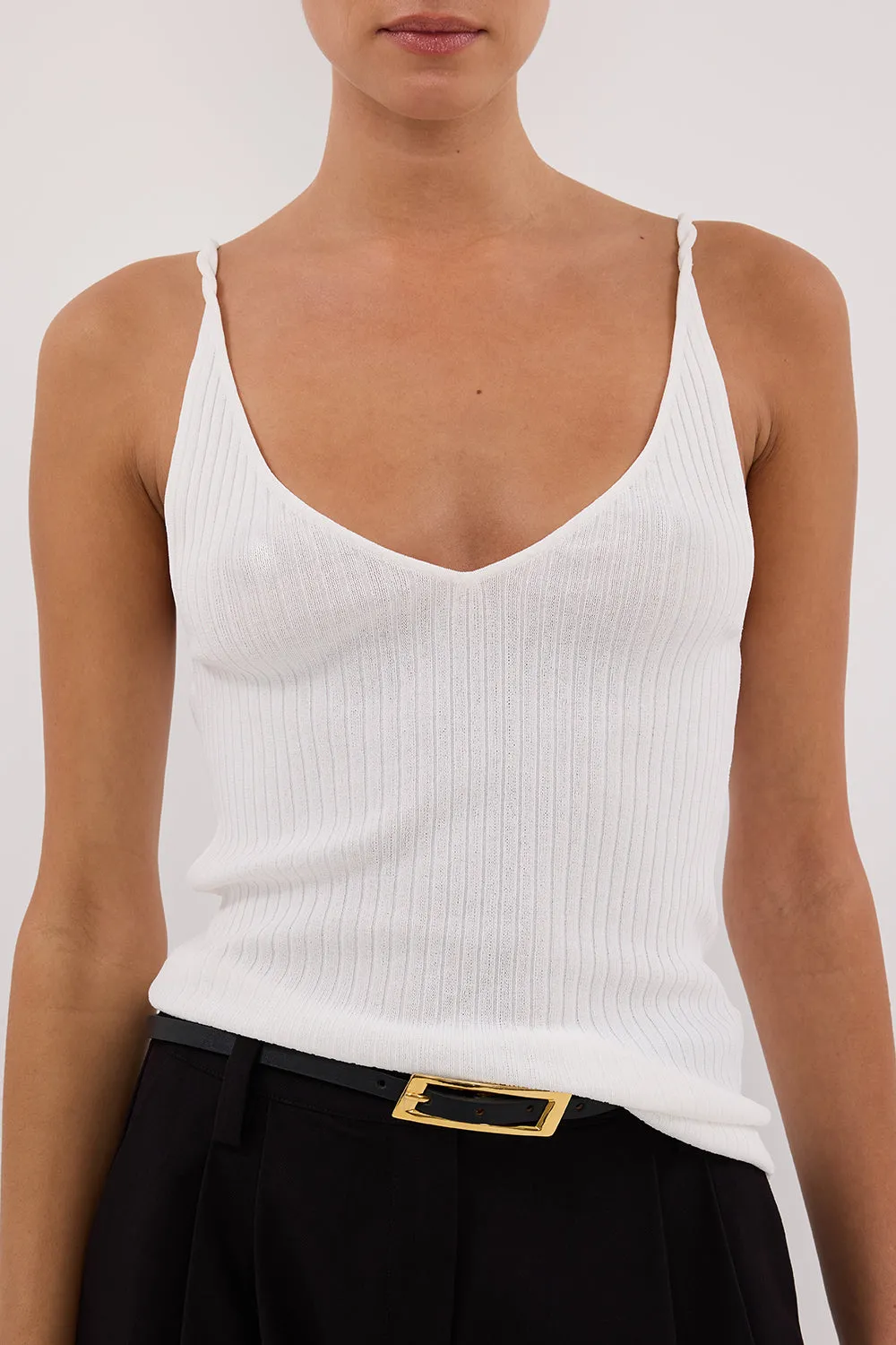 JOY OFF WHITE TWIST KNIT TANK sold by Dissh product image thumbnail 5