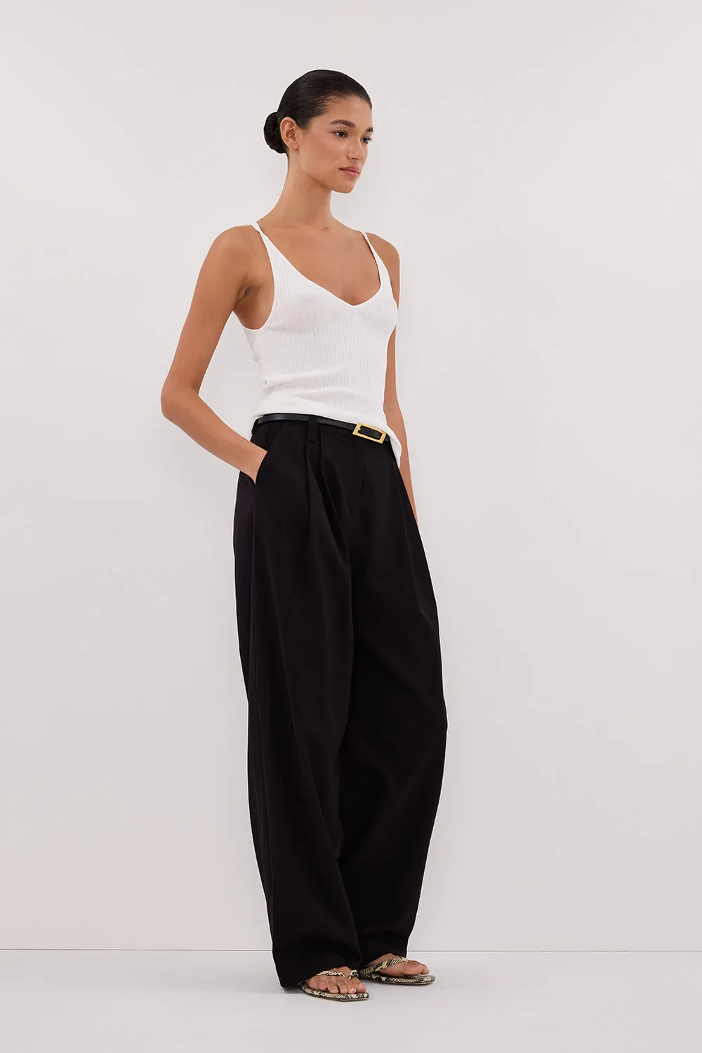 JOY OFF WHITE TWIST KNIT TANK sold by Dissh product image thumbnail 3