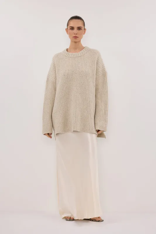 INDIA CREAM MARLE KNIT JUMPER sold by Dissh