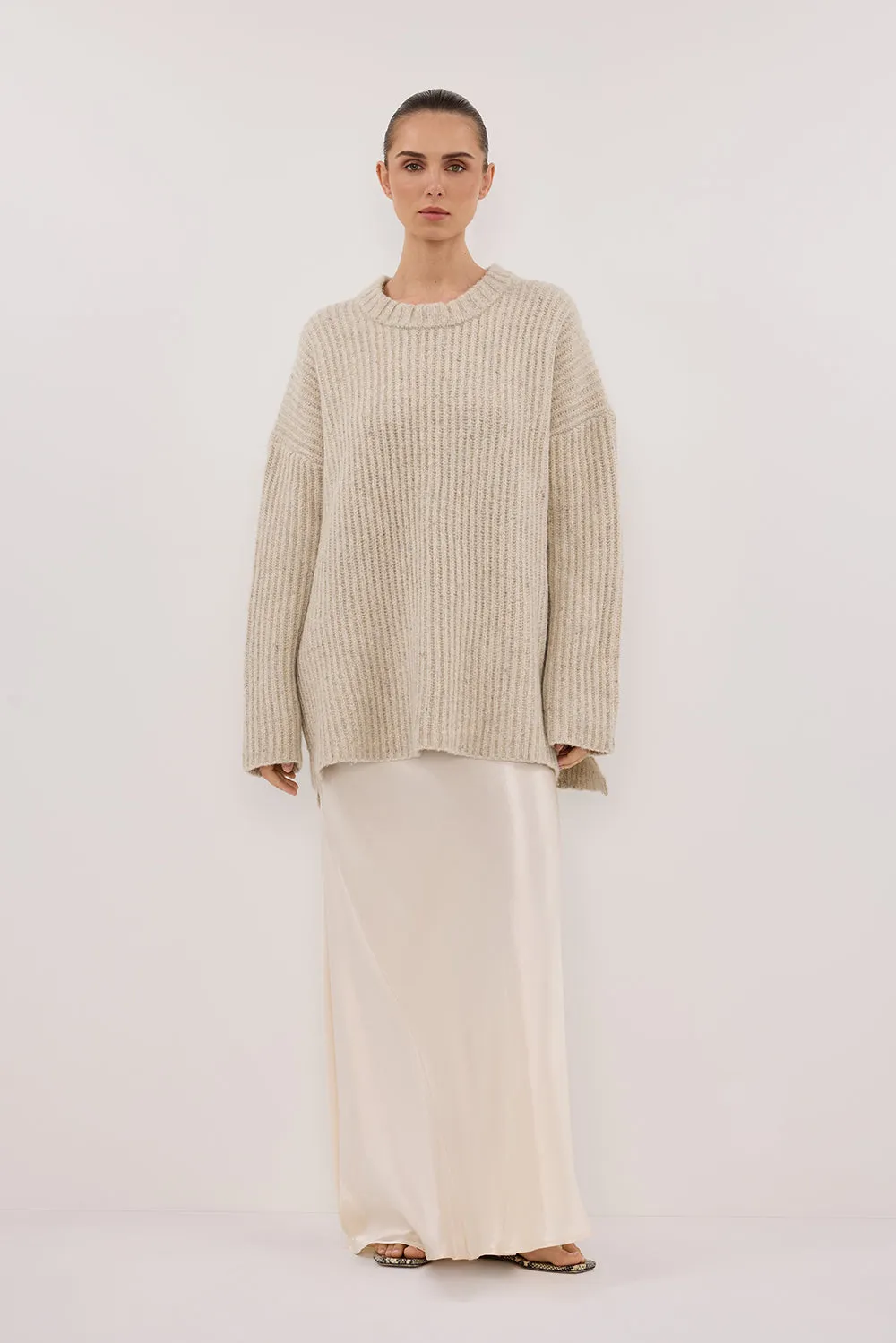 INDIA CREAM MARLE KNIT JUMPER sold by Dissh