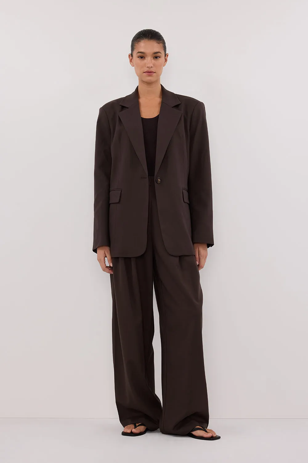 EDEN BITTER CHOC OVERSIZED BOXY BLAZER sold by Dissh product image thumbnail 2