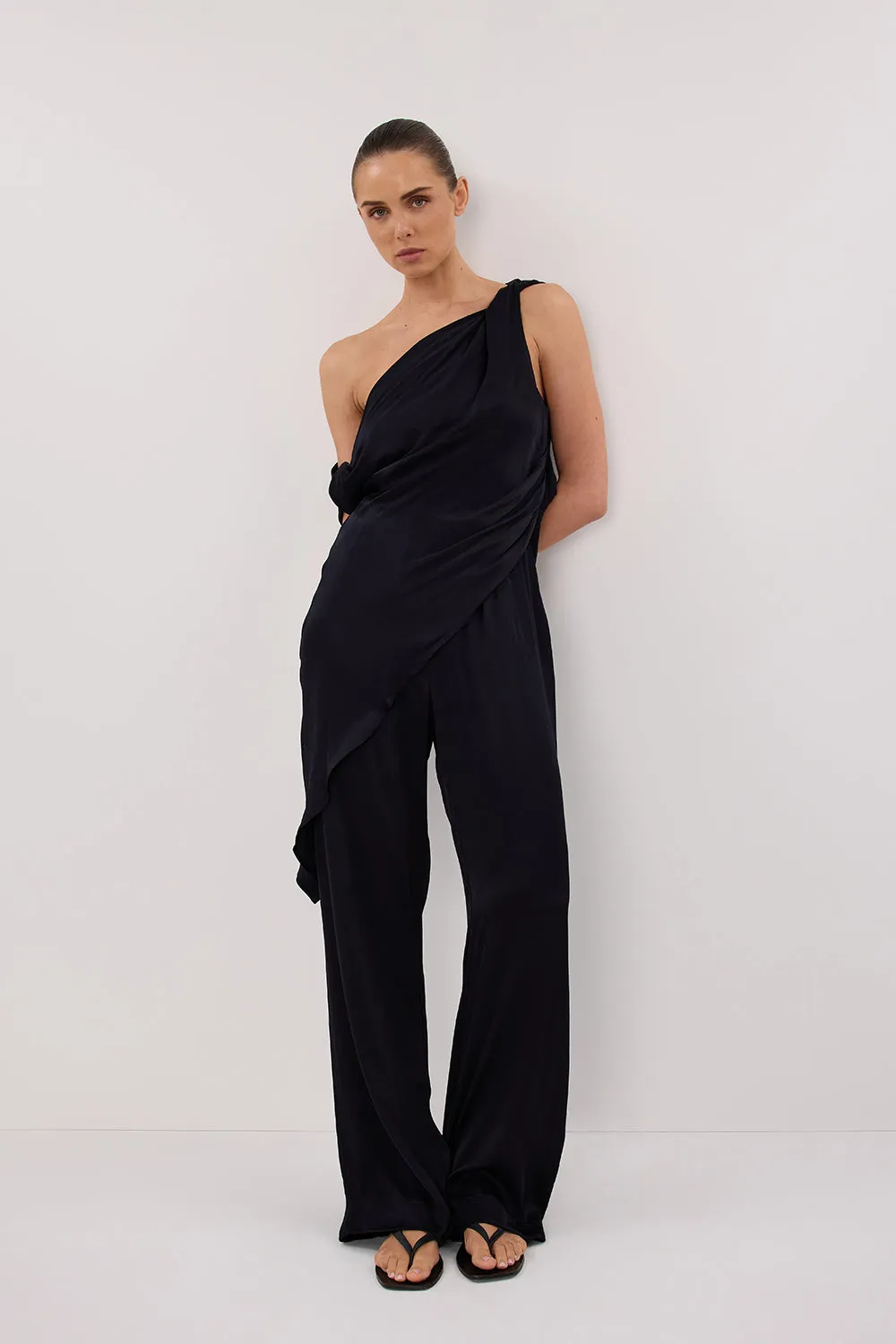 EVE INK ASYM SATIN TOP sold by Dissh