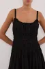 TOBY BLACK COTTON MIDI DRESS sold by Dissh