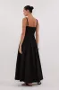 TOBY BLACK COTTON MIDI DRESS sold by Dissh