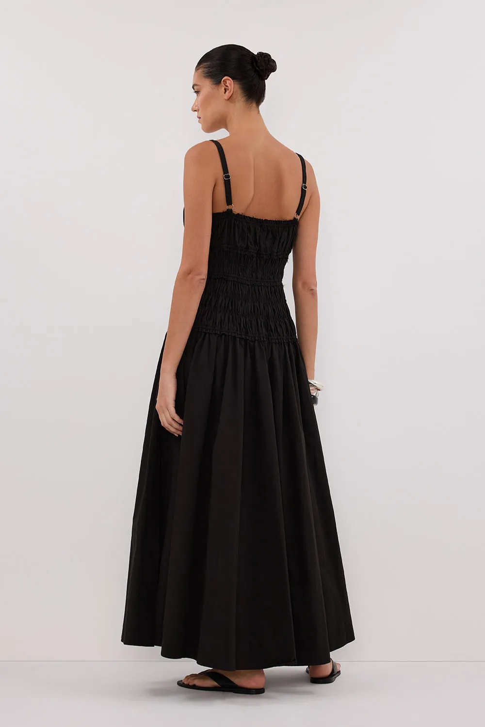 TOBY BLACK COTTON MIDI DRESS sold by Dissh product image thumbnail 4