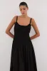 TOBY BLACK COTTON MIDI DRESS sold by Dissh
