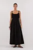 TOBY BLACK COTTON MIDI DRESS sold by Dissh