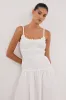 TOBY WHITE COTTON MIDI DRESS sold by Dissh