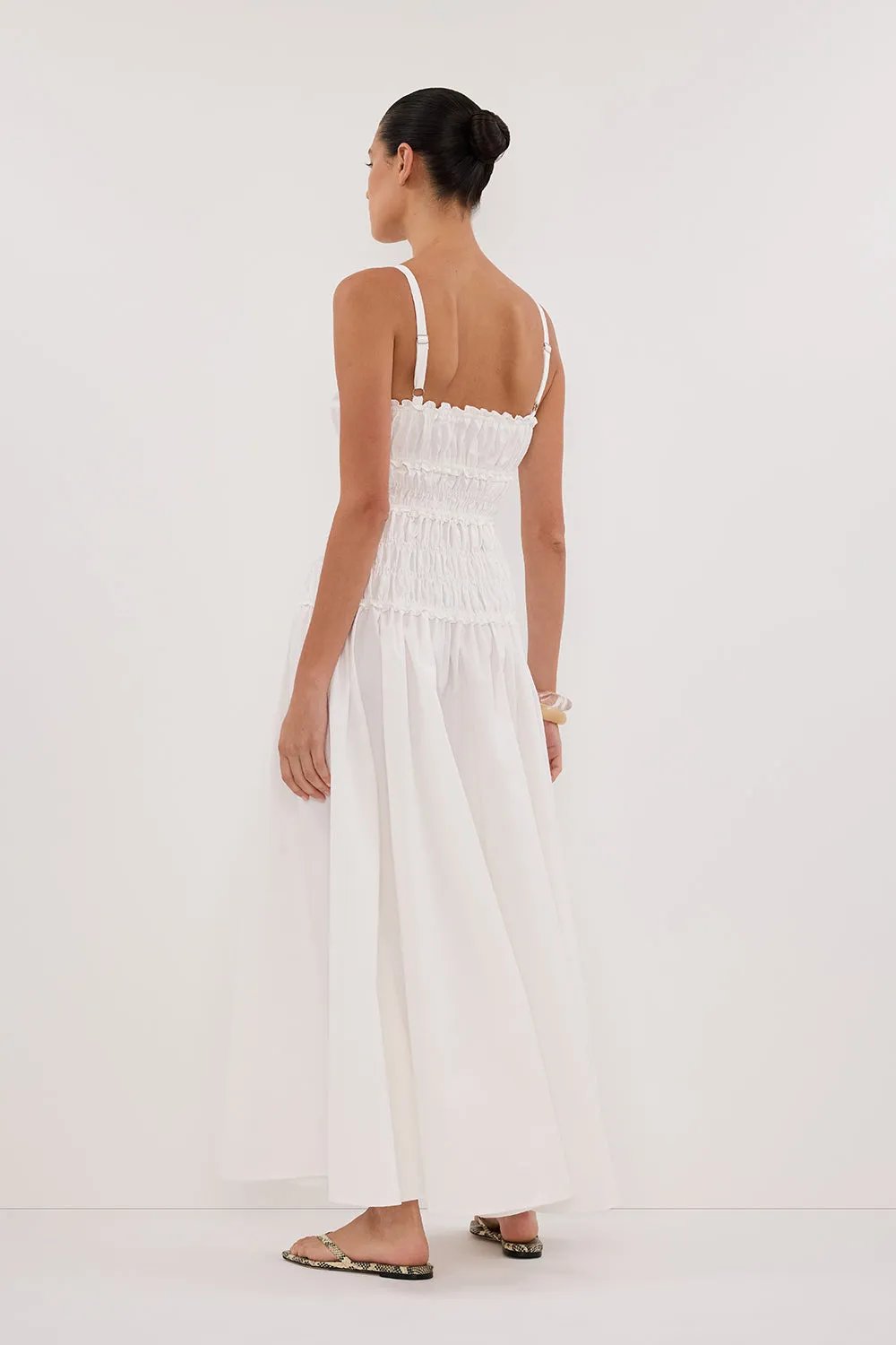 TOBY WHITE COTTON MIDI DRESS sold by Dissh product image thumbnail 5