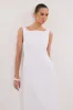 JULE WHITE LINEN MIDI DRESS sold by Dissh