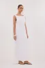 JULE WHITE LINEN MIDI DRESS sold by Dissh