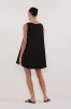 MAISIE BLACK POPLIN MINI DRESS sold by Dissh