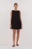MAISIE BLACK POPLIN MINI DRESS sold by Dissh