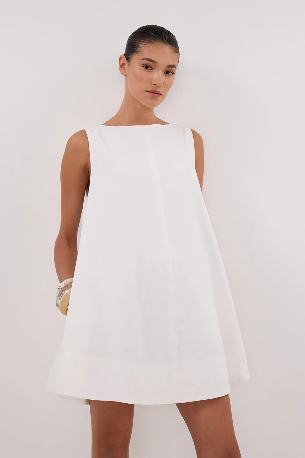 MAISIE WHITE POPLIN MINI DRESS sold by Dissh product image thumbnail 3