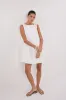 MAISIE WHITE POPLIN MINI DRESS sold by Dissh