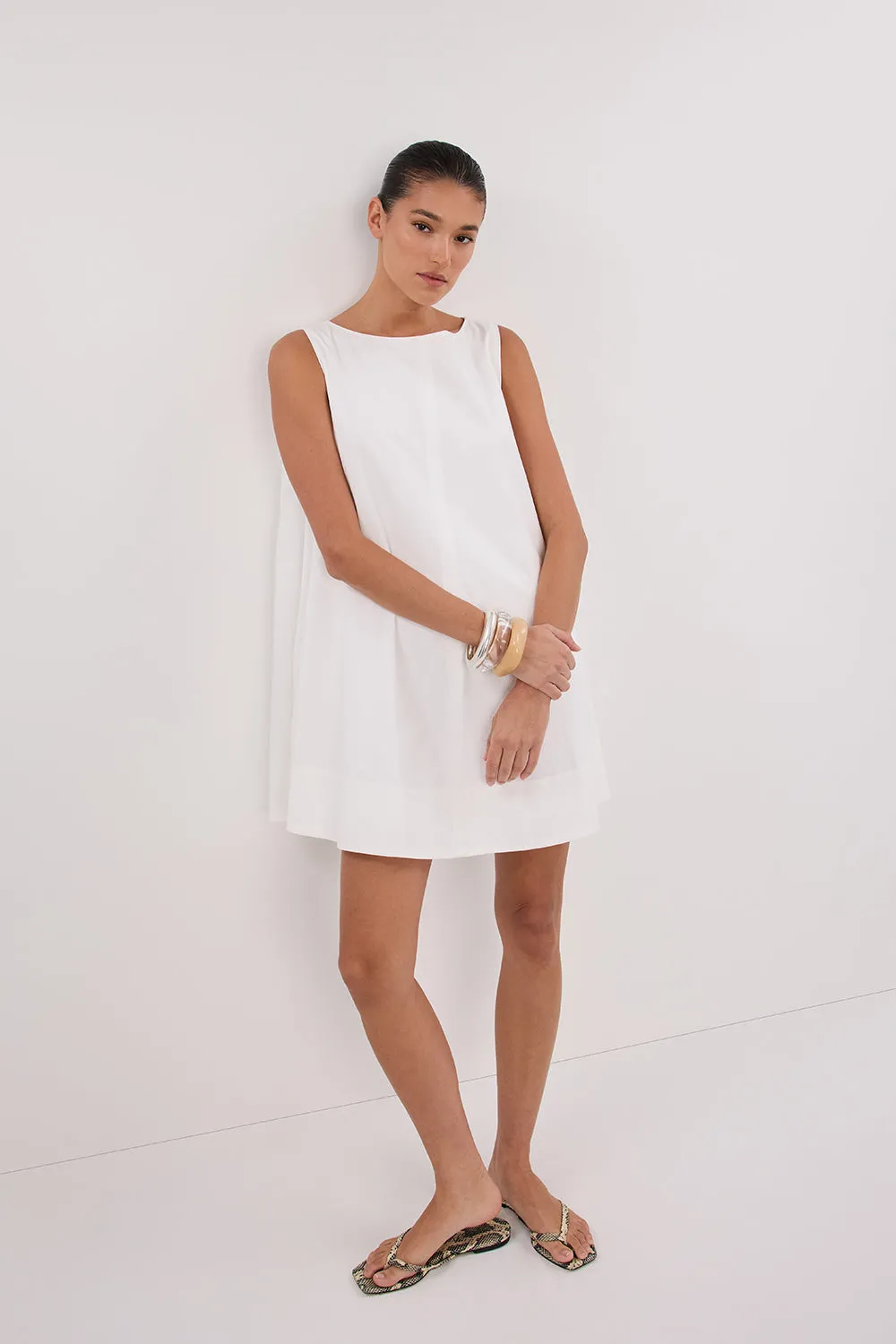 MAISIE WHITE POPLIN MINI DRESS sold by Dissh product image thumbnail 2