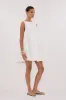 MAISIE WHITE POPLIN MINI DRESS sold by Dissh