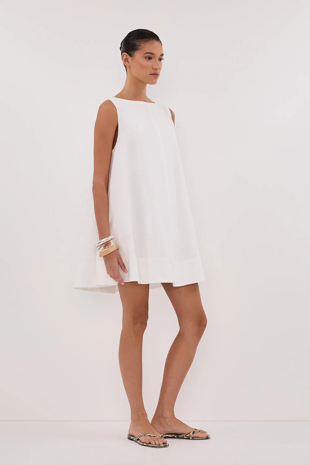 MAISIE WHITE POPLIN MINI DRESS sold by Dissh product image thumbnail 4