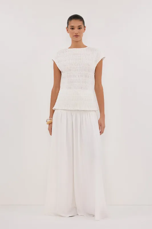 SIERRA WHITE TEXTURED TOP sold by Dissh