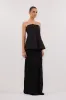 LILLY BLACK PLEATED STRAPLESS TOP sold by Dissh