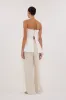 LILLY WHITE PLEATED STRAPLESS TOP sold by Dissh
