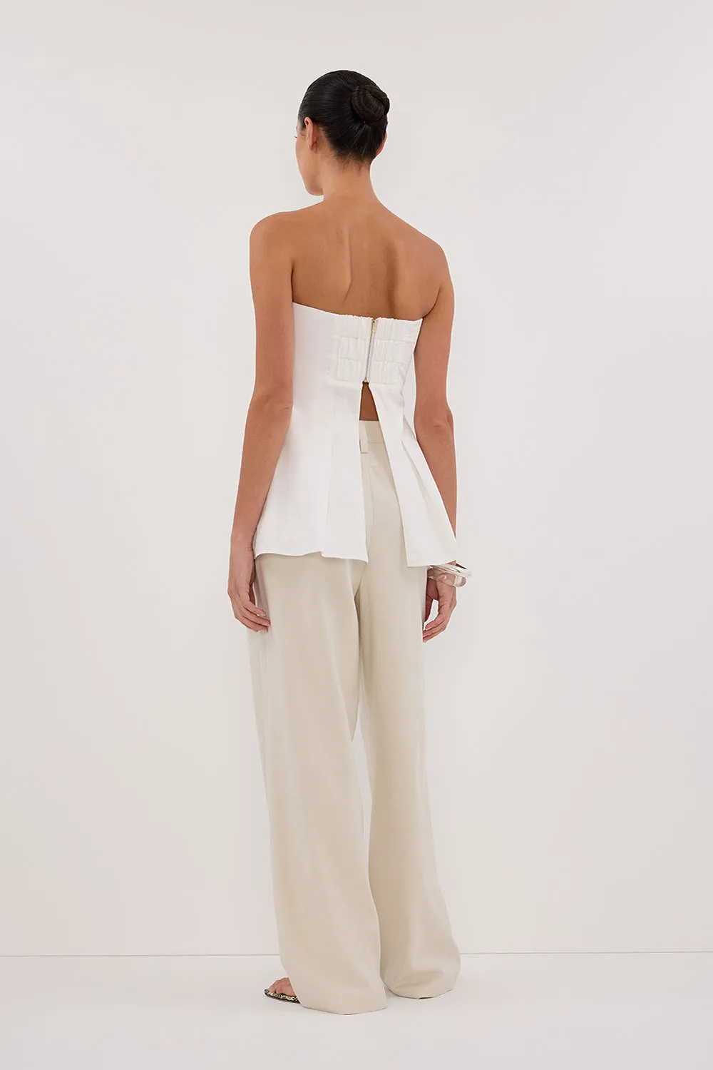 LILLY WHITE PLEATED STRAPLESS TOP sold by Dissh product image thumbnail 5