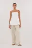 LILLY WHITE PLEATED STRAPLESS TOP sold by Dissh