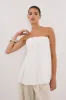 LILLY WHITE PLEATED STRAPLESS TOP sold by Dissh