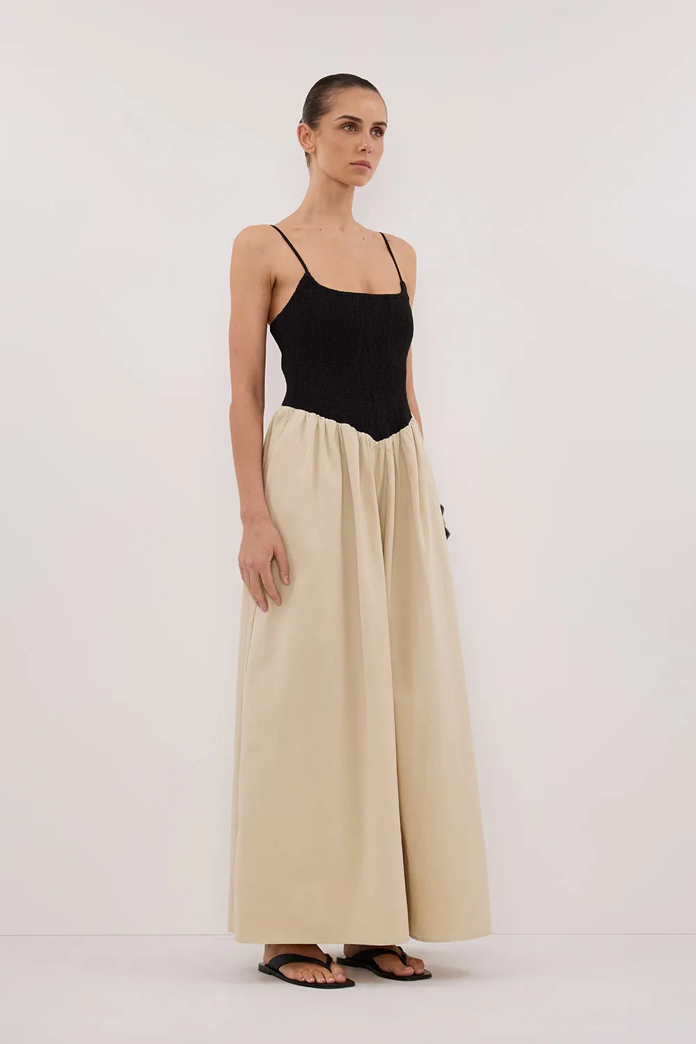 MILANO BLACK AND STONE MIDI DRESS sold by Dissh product image thumbnail 3