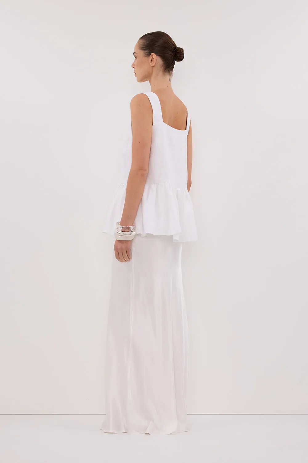 DAISY WHITE LINEN PEPLUM TOP sold by Dissh product image thumbnail 4