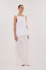 DAISY WHITE LINEN PEPLUM TOP sold by Dissh