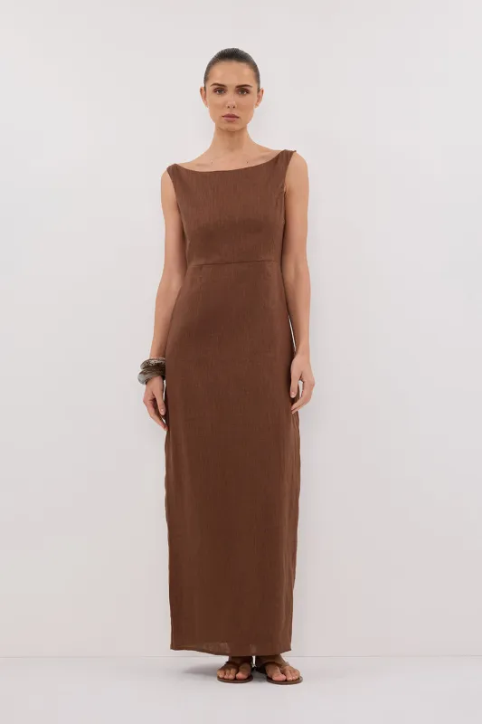 JULE FONDANT LINEN MIDI DRESS sold by Dissh