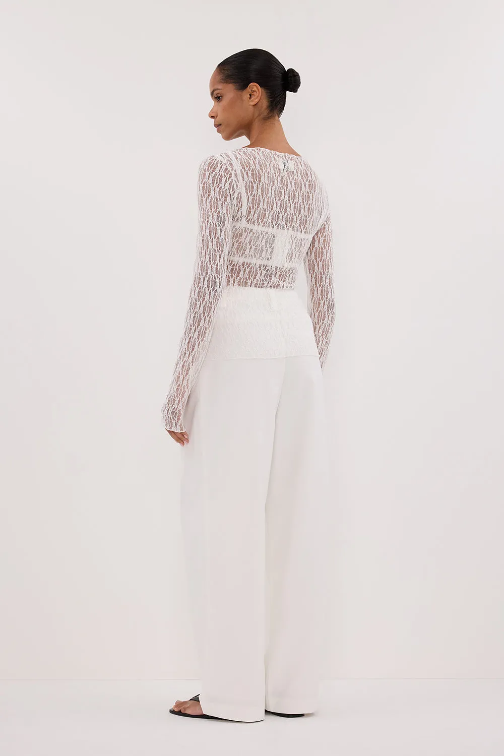 LIZZIE WHITE LACE LONG SLEEVE TOP sold by Dissh product image thumbnail 5