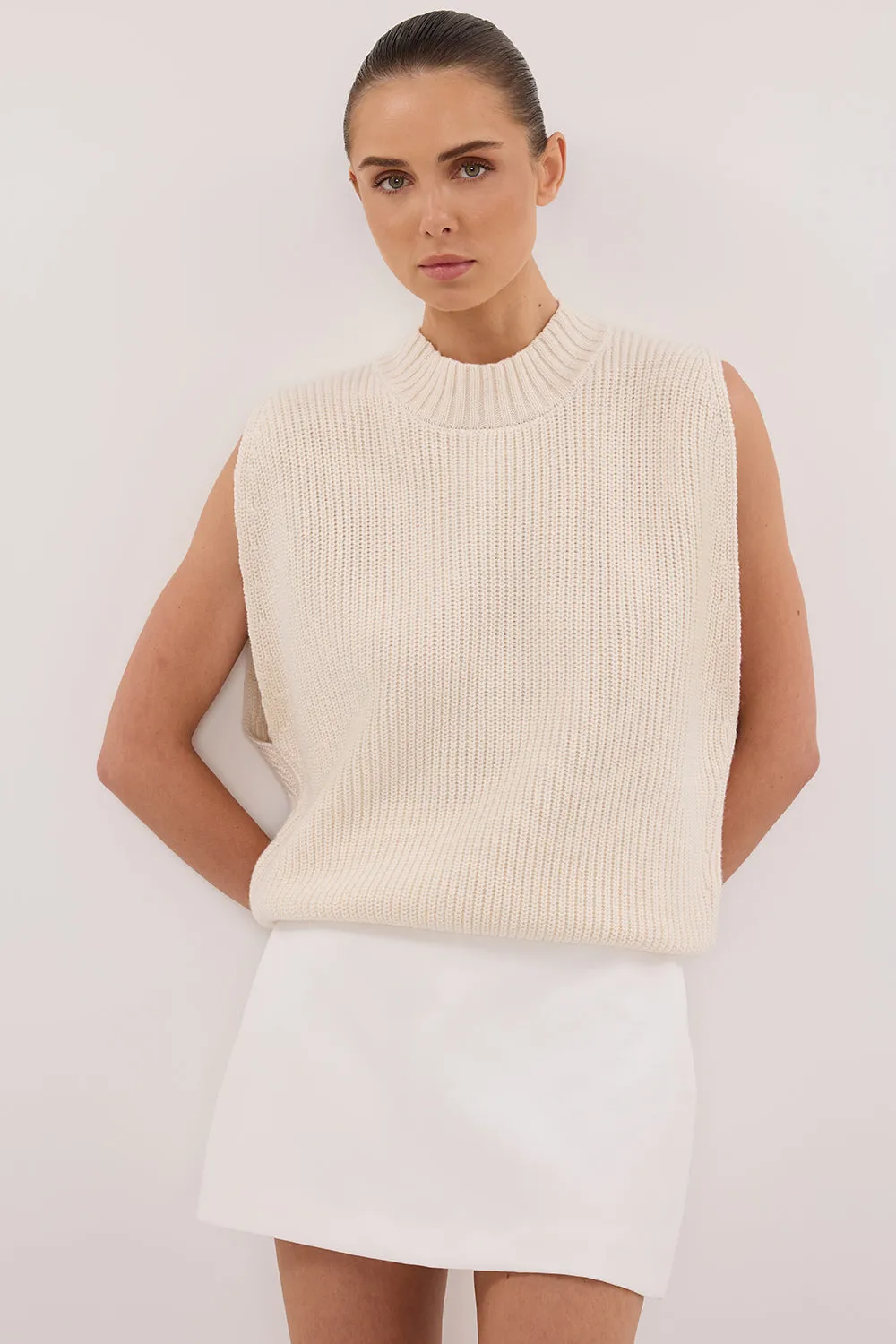 ARO CREAM KNIT TOP sold by Dissh product image thumbnail 2