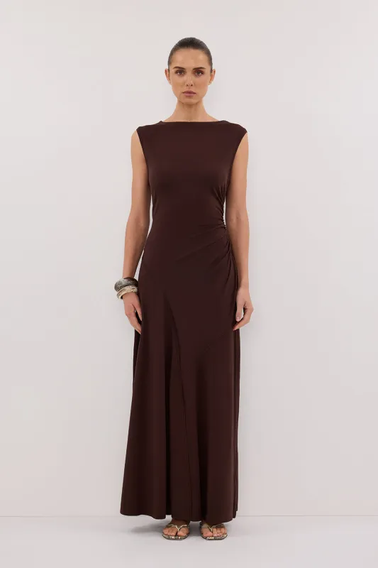 HADLEY CHOC SLEEVELESS KNIT MAXI DRESS sold by Dissh