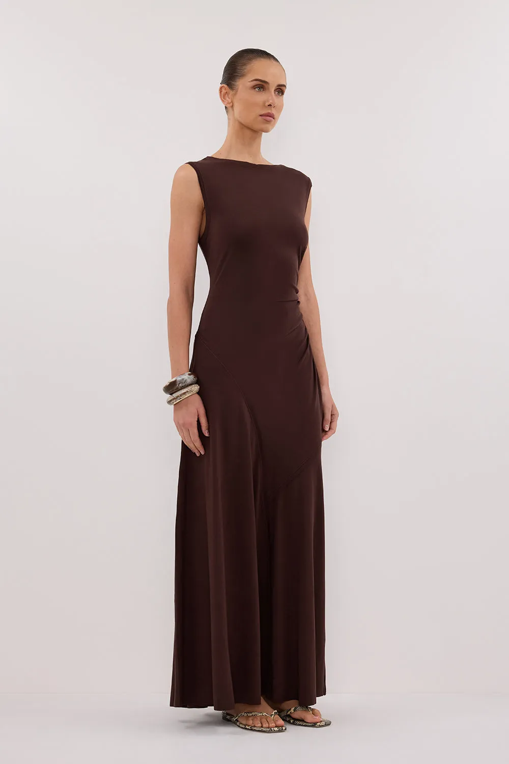 HADLEY CHOC SLEEVELESS KNIT MAXI DRESS sold by Dissh product image thumbnail 3