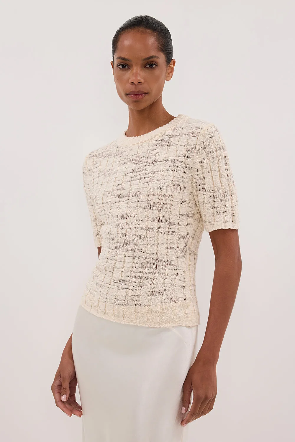 CIA NATURAL CAP SLEEVE KNIT TEE sold by Dissh product image thumbnail 2